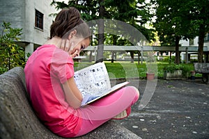 Child reading a comic