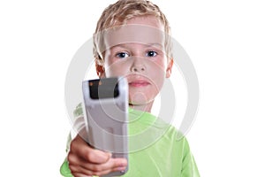 Child with remote control