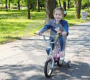 Child riding bicycle