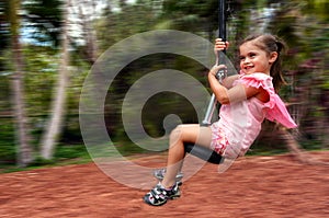 Child rids on Flying Fox