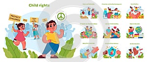 Child rights set. Vector illustration