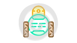 child robot color icon animation