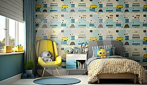 child room with design for boy