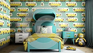 child room with design for boy