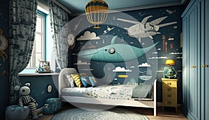 child room with design for boy