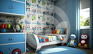 child room with design for boy