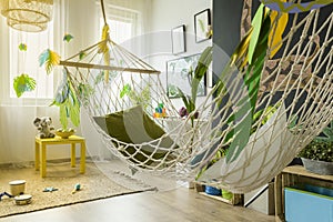 Child room with hammock