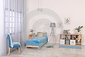 Child room with modern furniture. Idea for interior