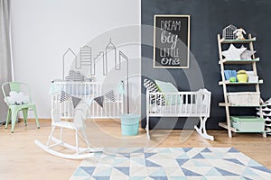 Child room in scandi style