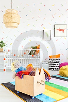 Child room with toy box