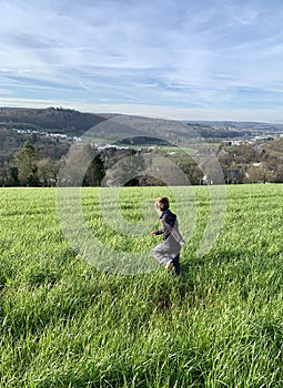 Child running outdoors