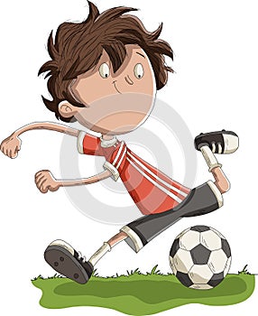 Child running with a soccer ball.