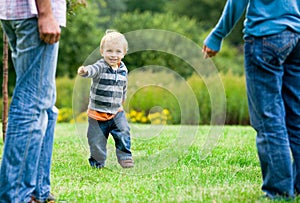 Child running to parents