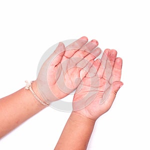 A child's dirty hand