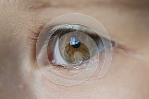 Child's eye close-up macro lens