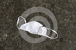 Child`s Face Mask Discarded on Road