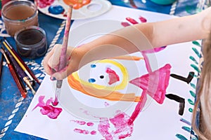Child`s finger painting
