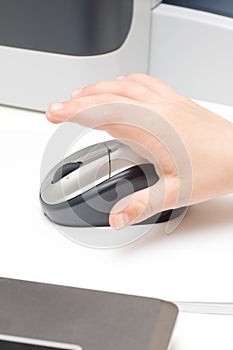 Child's Hand with Computer Mouse