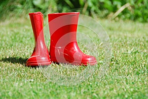 Child's red rubber boots 2