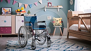 Child\'s Room with Wheelchair: Embracing Accessibility and Inclusion. Concept Accessibility,