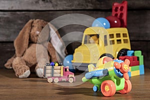 A childÂ´s toys in the house. various emotions