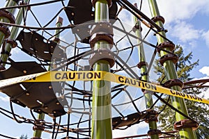 Child`s View of Closed Playground Equipment