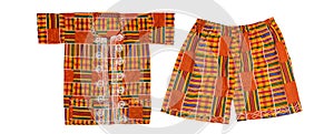 Child`s West African Kente Cloth Ensemble with Clipping Path