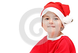Child in santa claus hat
