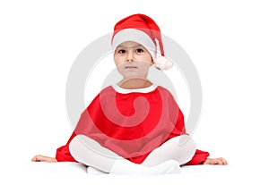 Child in santa claus hat