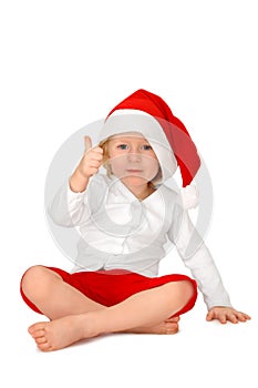 Child in Santa hat