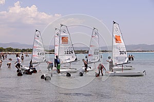 Child school sailing in sardinia