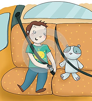 Child and seat belt