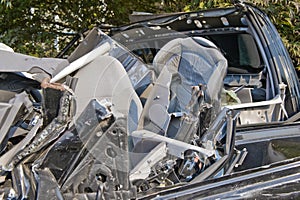 Child seat in car wreck photo