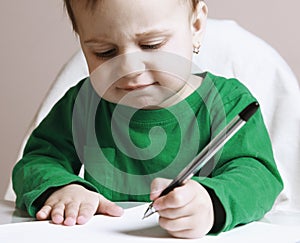 Child signs a contract humorous picture