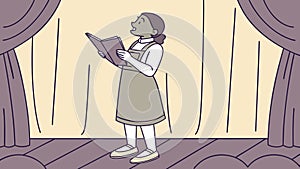 Child Singing on Stage: Performance & Creative Expression, vector design Generative AI