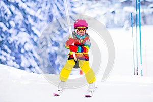 Child on ski lift