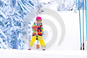 Child on ski lift