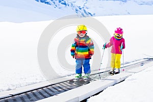 Child on ski lift