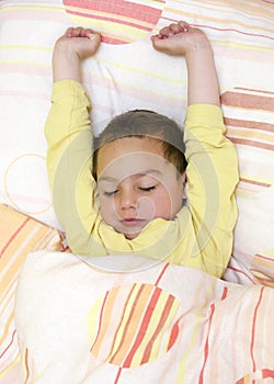 Child sleeping or waking up