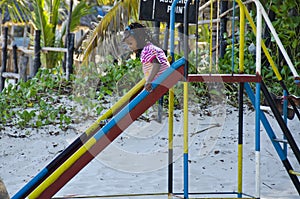 Child on a slide