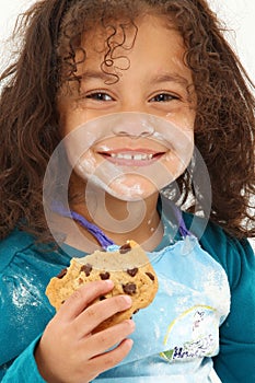 Child Smiling Cookie Flour