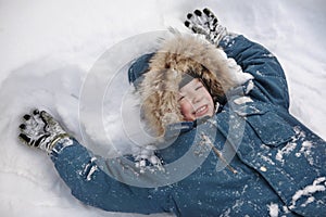 A child in the snow