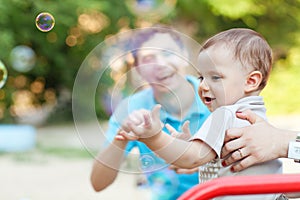 Child with soap bubbles