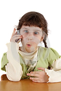 Child speaks by phone