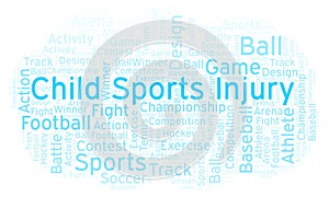 Child Sports Injury word cloud.