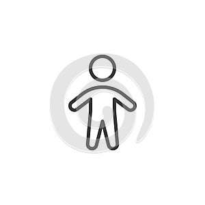 Child standing line icon