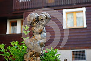 Child statue in Spa town Leukerbad