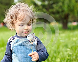 Child in summer park