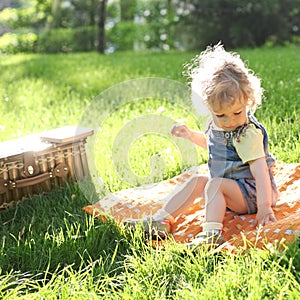 Child in summer park