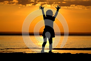 Child on sundown